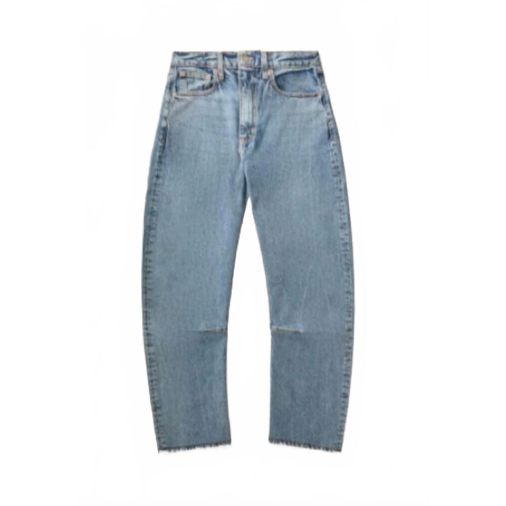NEW ROAD TO NOWHERE women's pilon barrel jean in marble ocean blue